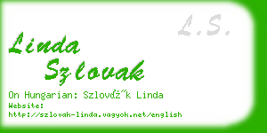 linda szlovak business card